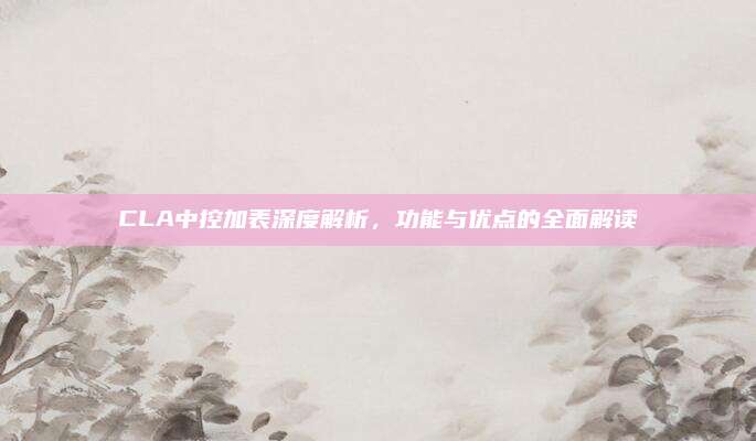 CLA中控加表深度解析，功能与优点的全面解读