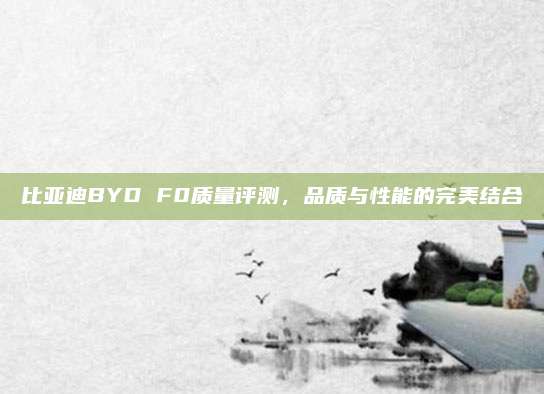 比亚迪BYD F0质量评测，品质与性能的完美结合