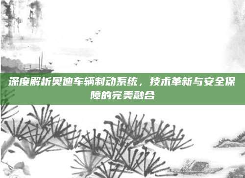 深度解析奥迪车辆制动系统，技术革新与安全保障的完美融合
