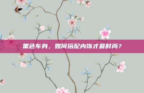 黑色车身，如何搭配内饰才最时尚？
