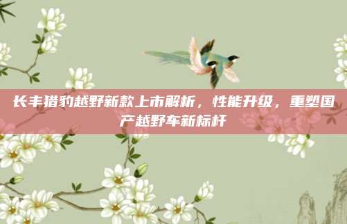 长丰猎豹越野新款上市解析，性能升级，重塑国产越野车新标杆