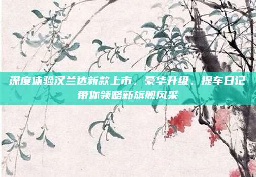 深度体验汉兰达新款上市，豪华升级，提车日记带你领略新旗舰风采