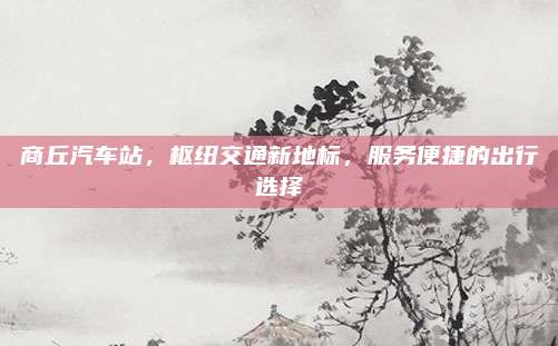 商丘汽车站,枢纽交通新地标,服务便捷的出行选择