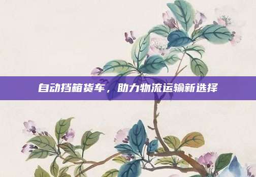 自动挡箱货车,助力物流运输新选择