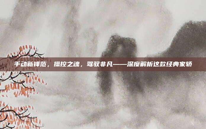 手动新锋范，操控之魂，驾驭非凡——深度解析这款经典家轿