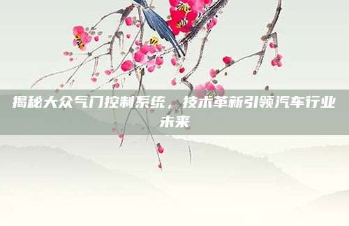 揭秘大众气门控制系统,技术革新引领汽车行业未来