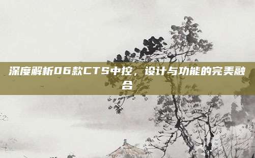 深度解析06款CTS中控，设计与功能的完美融合