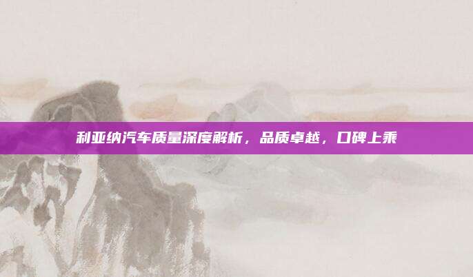 利亚纳汽车质量深度解析,品质卓越,口碑上乘