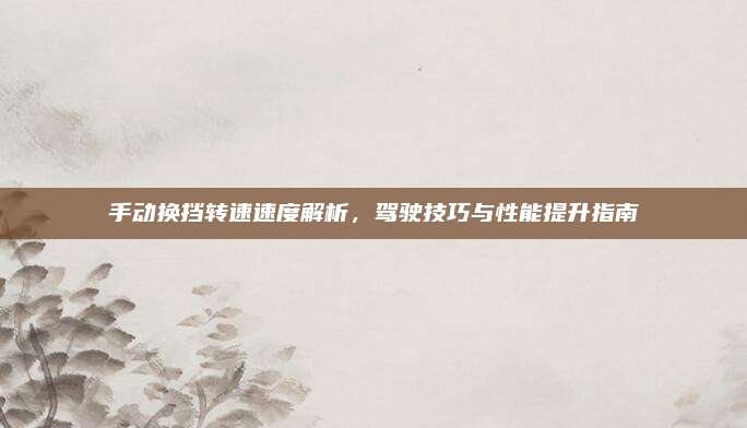 手动换挡转速速度解析,驾驶技巧与性能提升指南