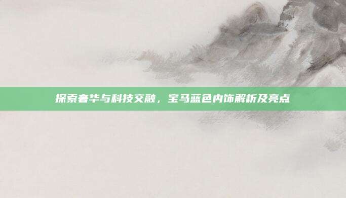 探索奢华与科技交融，宝马蓝色内饰解析及亮点