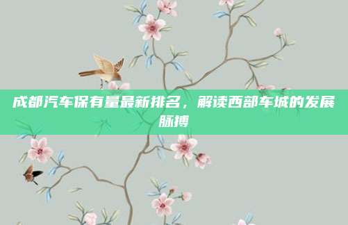 成都汽车保有量最新排名,解读西部车城的发展脉搏