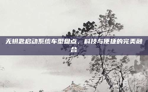 无钥匙启动系统车型盘点,科技与便捷的完美融合