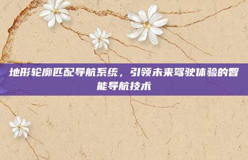 地形轮廓匹配导航系统,引领未来驾驶体验的智能导航技术