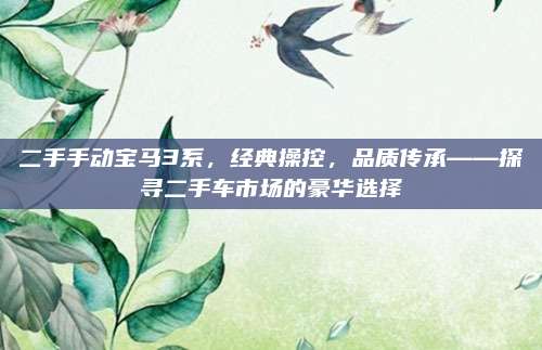 二手手动宝马3系,经典操控,品质传承——探寻二手车市场的豪华选择