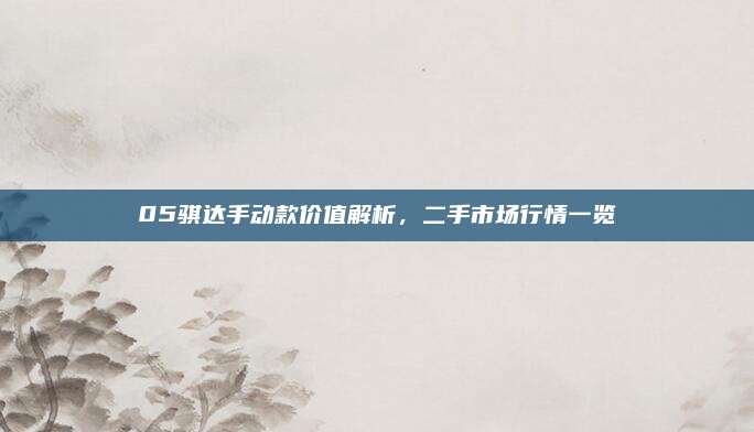 05骐达手动款价值解析,二手市场行情一览