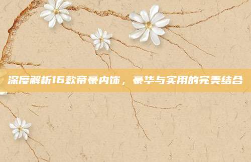 深度解析16款帝豪内饰,豪华与实用的完美结合