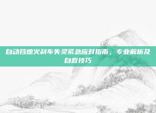 自动挡熄火刹车失灵紧急应对指南,专业解析及自救技巧