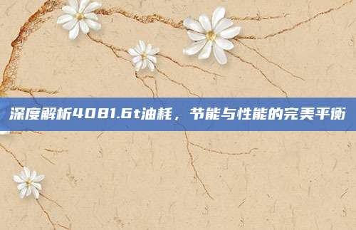 深度解析4081.6t油耗,节能与性能的完美平衡