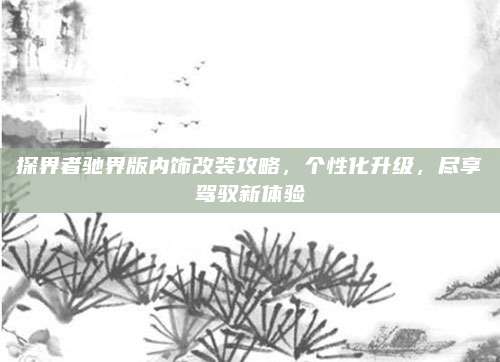 探界者驰界版内饰改装攻略,个性化升级,尽享驾驭新体验