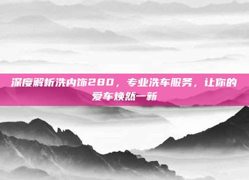 深度解析洗内饰280，专业洗车服务，让你的爱车焕然一新