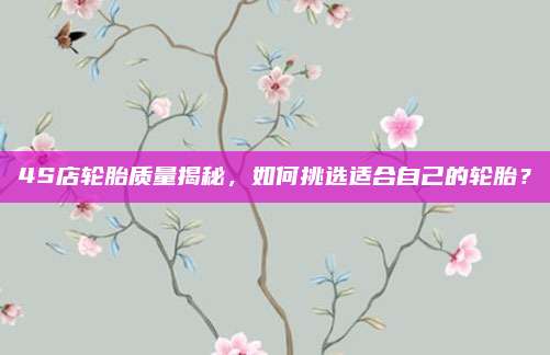 4S店轮胎质量揭秘,如何挑选适合自己的轮胎?