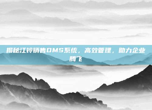揭秘江铃销售DMS系统，高效管理，助力企业腾飞