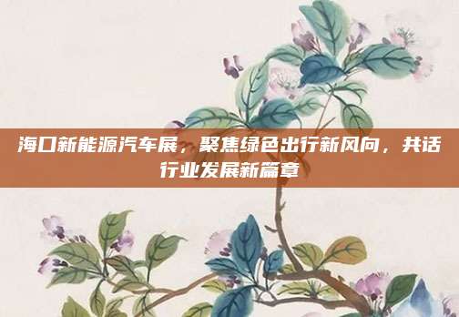 海口新能源汽车展,聚焦绿色出行新风向,共话行业发展新篇章