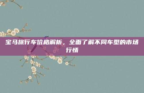 宝马旅行车价格解析，全面了解不同车型的市场行情