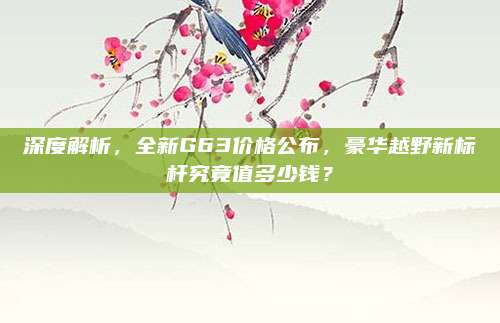深度解析，全新G63价格公布，豪华越野新标杆究竟值多少钱？