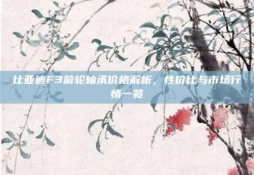 比亚迪F3前轮轴承价格解析，性价比与市场行情一览