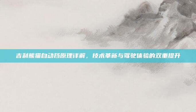 吉利熊猫自动挡原理详解,技术革新与驾驶体验的双重提升