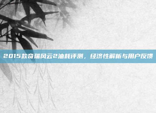 2015款奇瑞风云2油耗评测,经济性解析与用户反馈
