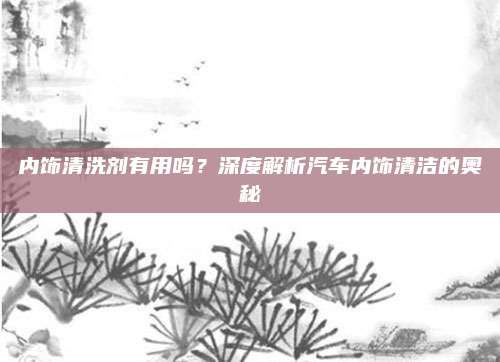 内饰清洗剂有用吗?深度解析汽车内饰清洁的奥秘