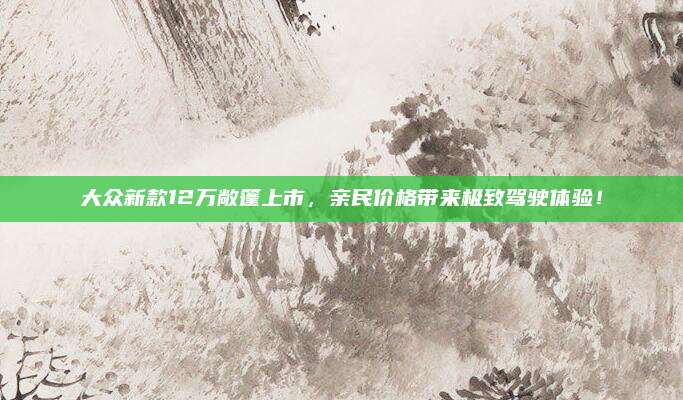 大众新款12万敞篷上市,亲民价格带来极致驾驶体验!