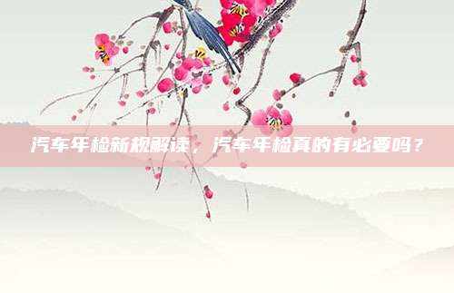 汽车年检新规解读,汽车年检真的有必要吗?