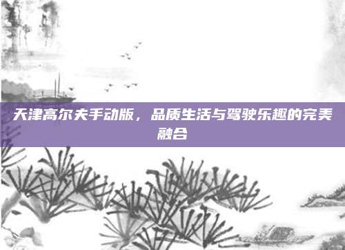 天津高尔夫手动版，品质生活与驾驶乐趣的完美融合