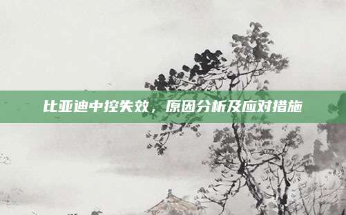比亚迪中控失效，原因分析及应对措施