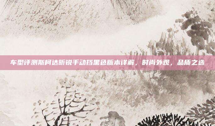 车型评测斯柯达昕锐手动挡黑色版本详解,时尚外观,品质之选