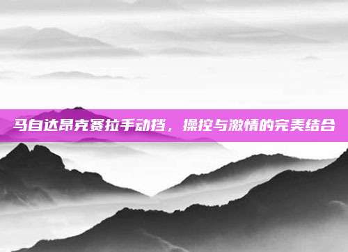马自达昂克赛拉手动挡，操控与激情的完美结合