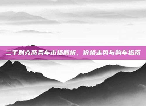 二手别克商务车市场解析,价格走势与购车指南