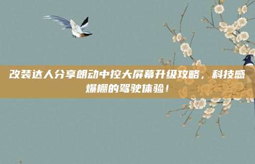 改装达人分享朗动中控大屏幕升级攻略,科技感爆棚的驾驶体验!