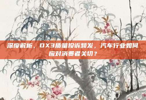 深度解析,DX3质量投诉频发,汽车行业如何应对消费者关切?