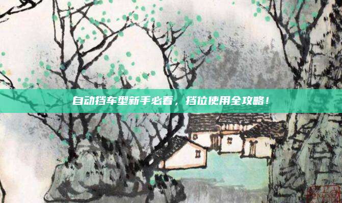 自动挡车型新手必看，挡位使用全攻略！