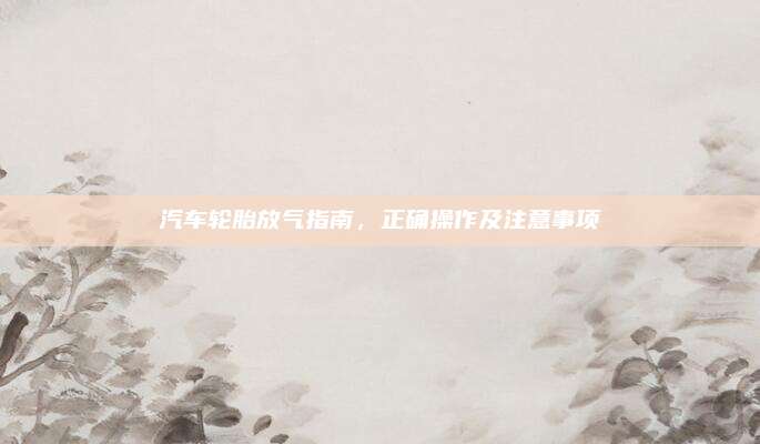 汽车轮胎放气指南,正确操作及注意事项