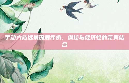 手动六档远景深度评测，操控与经济性的完美结合