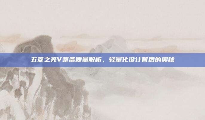 五菱之光V整备质量解析,轻量化设计背后的奥秘