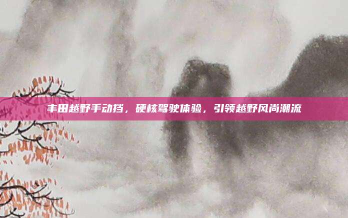 丰田越野手动挡，硬核驾驶体验，引领越野风尚潮流
