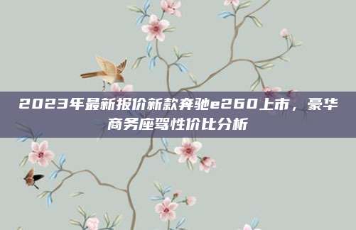 2023年最新报价新款奔驰e260上市,豪华商务座驾性价比分析