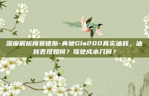 深度解析梅赛德斯-奔驰Gla200真实油耗，油耗表现如何？驾驶成本几何？