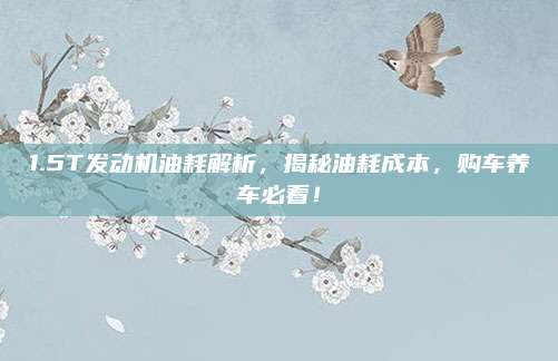 1.5T发动机油耗解析,揭秘油耗成本,购车养车必看!